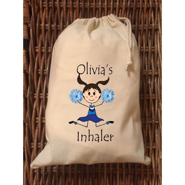 Personalised Inhaler Bag - Olivia Cheerleader Design